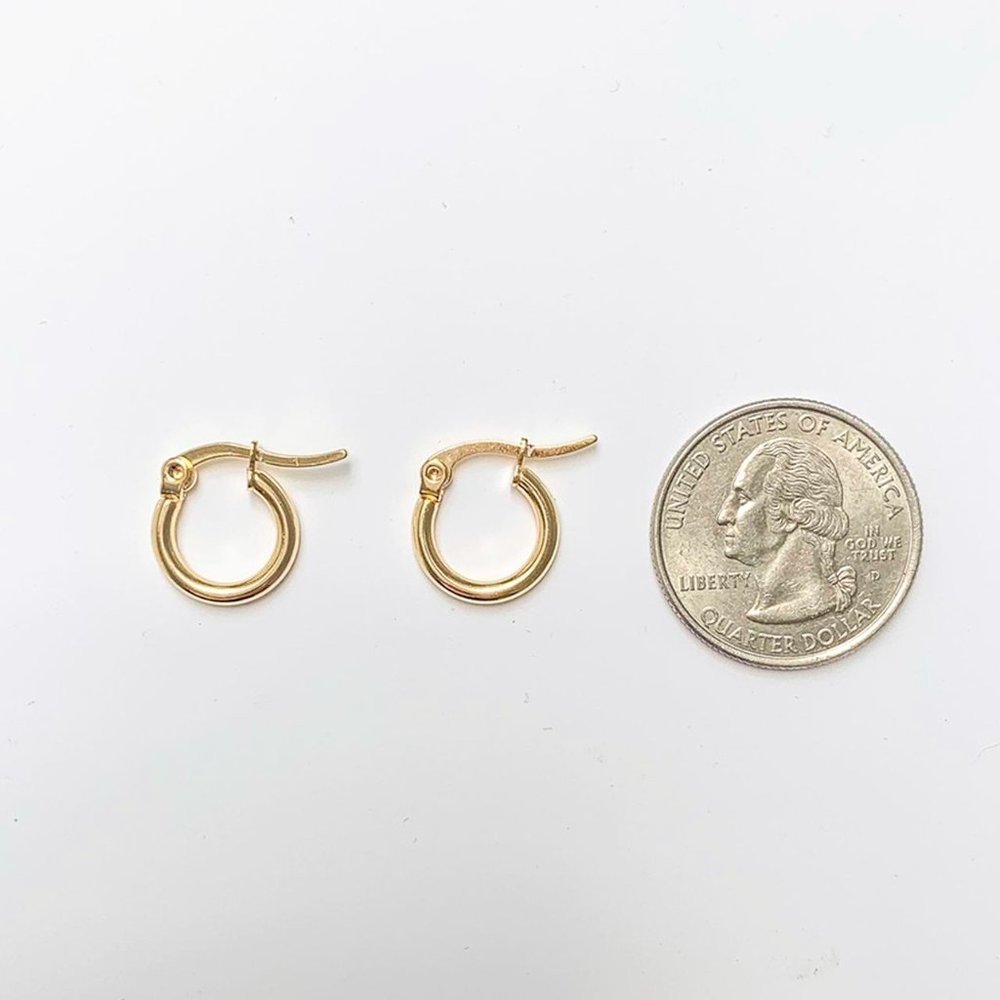 Gold Hoops Mini Hoop Earrings Small Gold Hoop Earrings Birthday Gift Brand New